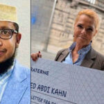 Danish party leader Inger Støjberg arrives with giant cheque: ‘Go home, Mohamed’